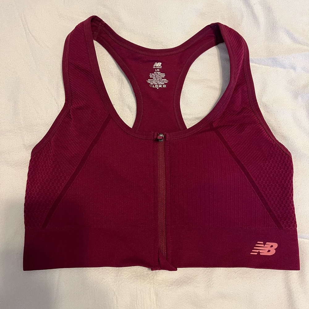New Balance zip front sports bra
